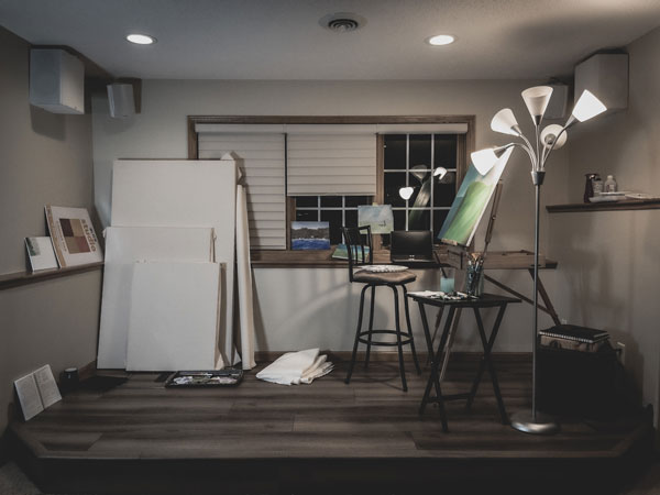 Art studio for a painter